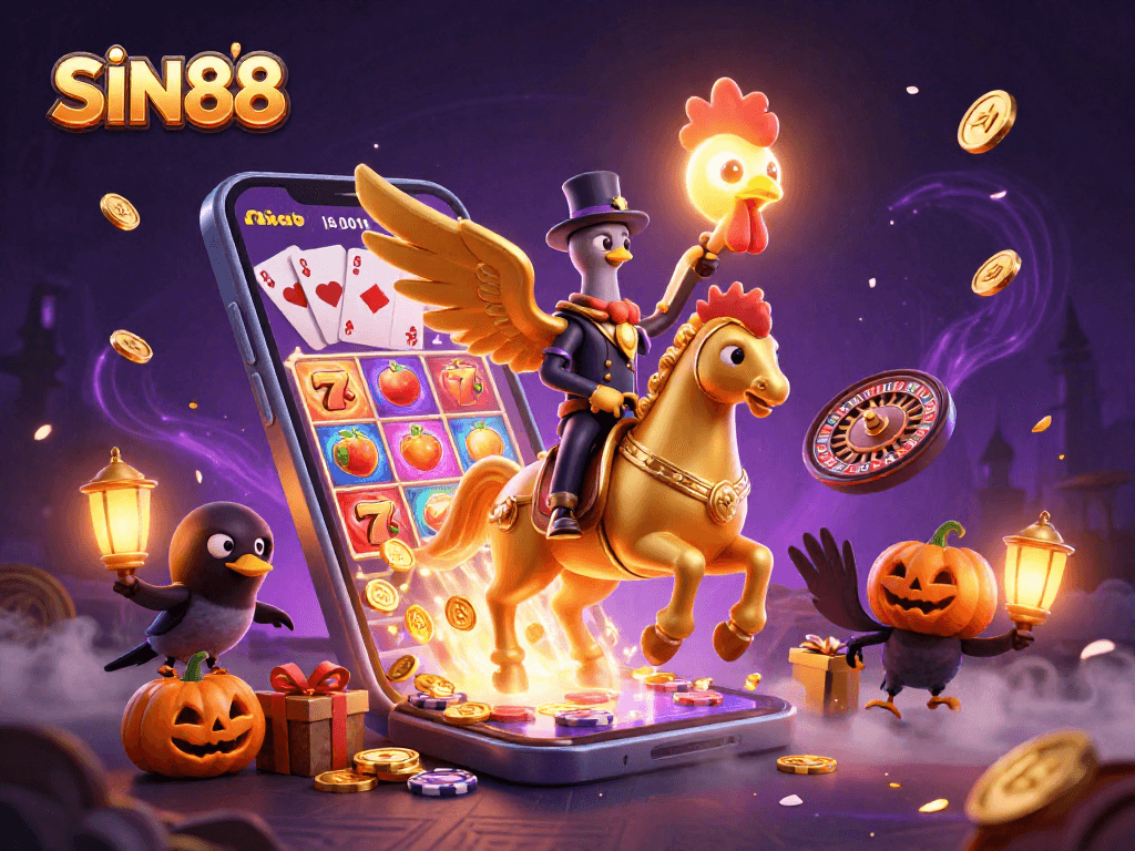 SIN88 showcases lively golden rooster casino adventures with vibrant slot gaming elements.