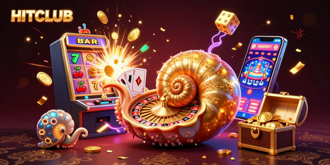 Win big at HITCLUB with an exciting casino scene showcasing vibrant gaming elements and thrilling actions.