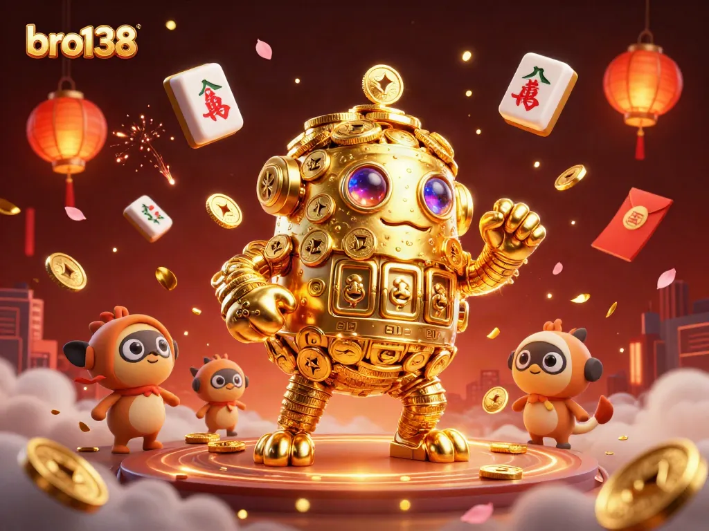 Experience thrilling wins with bro138's energetic casino scene filled with vibrant elements.
