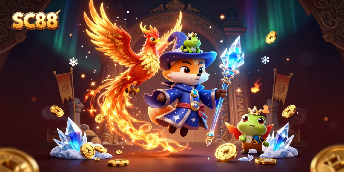 Engage in thrilling gaming at SC88 with mystical characters and vibrant casino elements