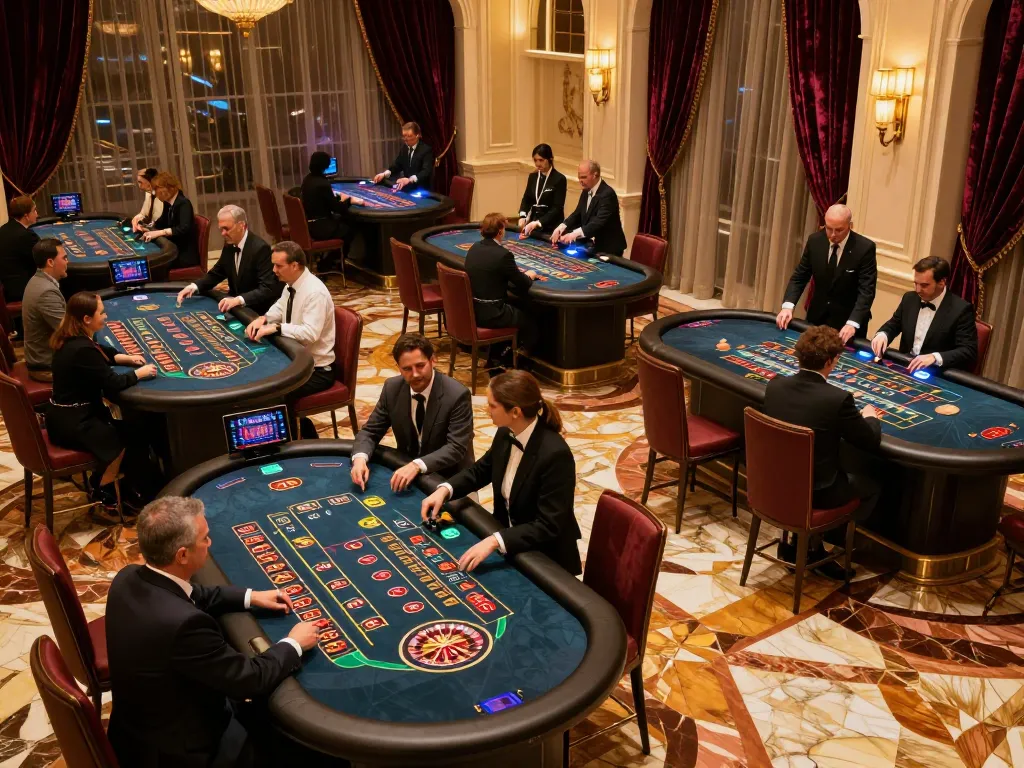 Players enjoying roulette and blackjack at CM88 casino, showcasing engaging gameplay in a luxurious atmosphere