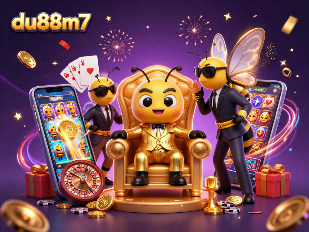 Experience thrilling wins with du88m7 in this vibrant 3D casino scene full of excitement!