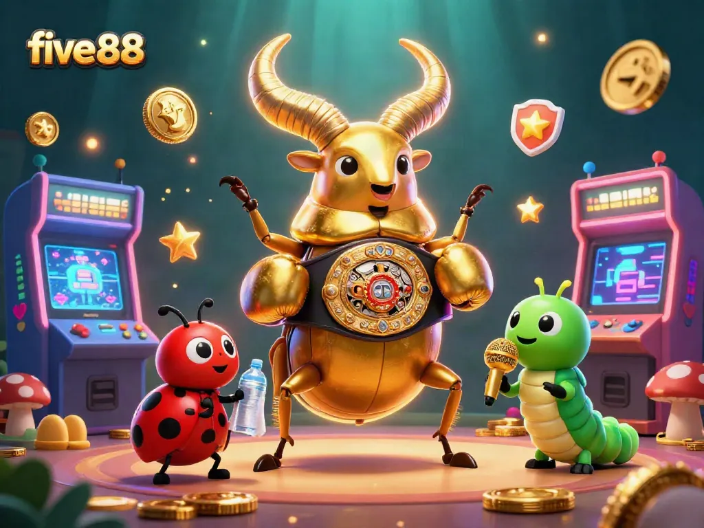 Experience thrilling wins at five 88 with vivid 3D casino gaming action illustrations.