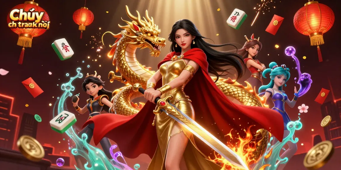 Engaging players in Chơi có trách nhiệm through stunning visuals of a warrior queen with a golden dragon.
