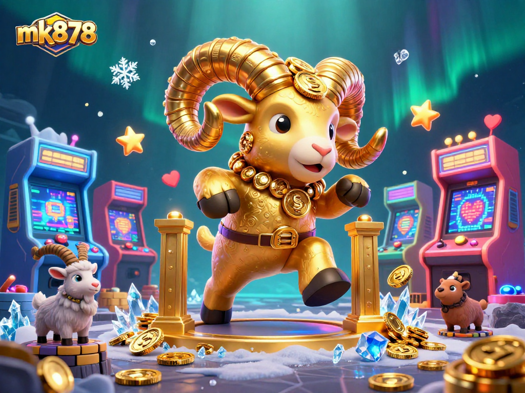 Experience thrilling gameplay with mk878's vibrant 3D casino scene featuring gold, games, and excitement.