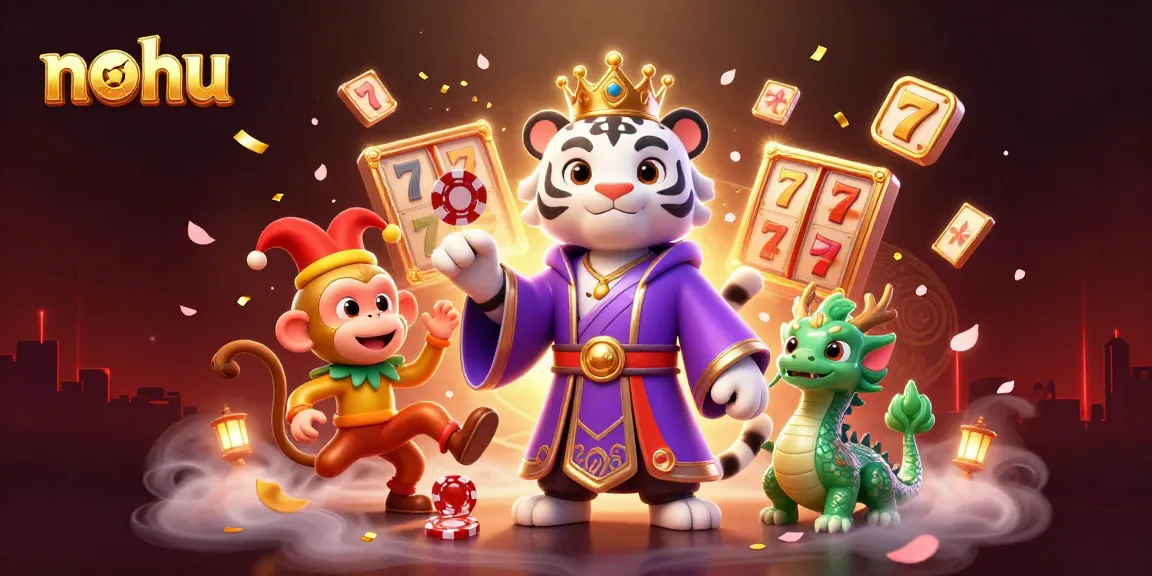 Nohu players savor the thrill of slot reels and jackpots with vibrant casino imagery