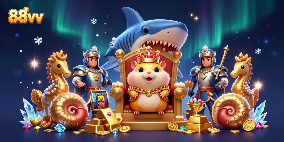 Experience thrilling slots at 88vv with a vibrant casino-themed 3D illustration.