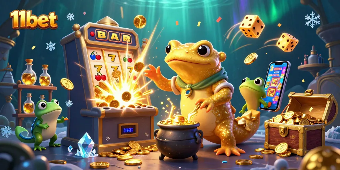 Unlock thrilling wins with 11bet in a vibrant casino world filled with gold coins and excitement.