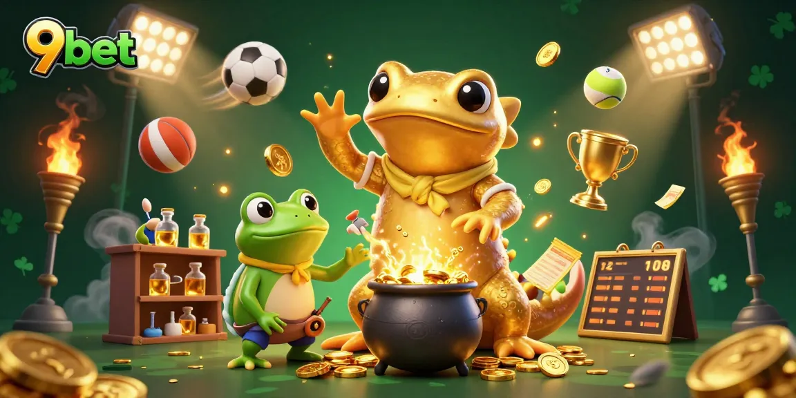Experience the excitement of 9bet as alchemists transform gold in a vibrant casino setting.
