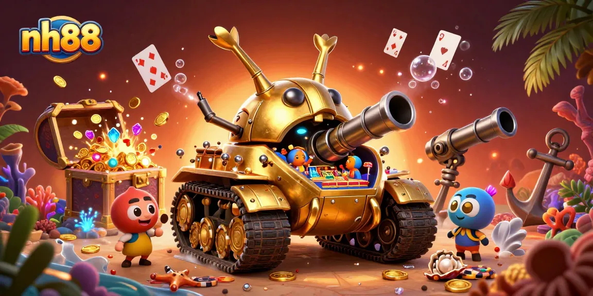 Engage in winning gameplay at nh88 with a vibrant 3D casino scene packed with gold coins and fun.