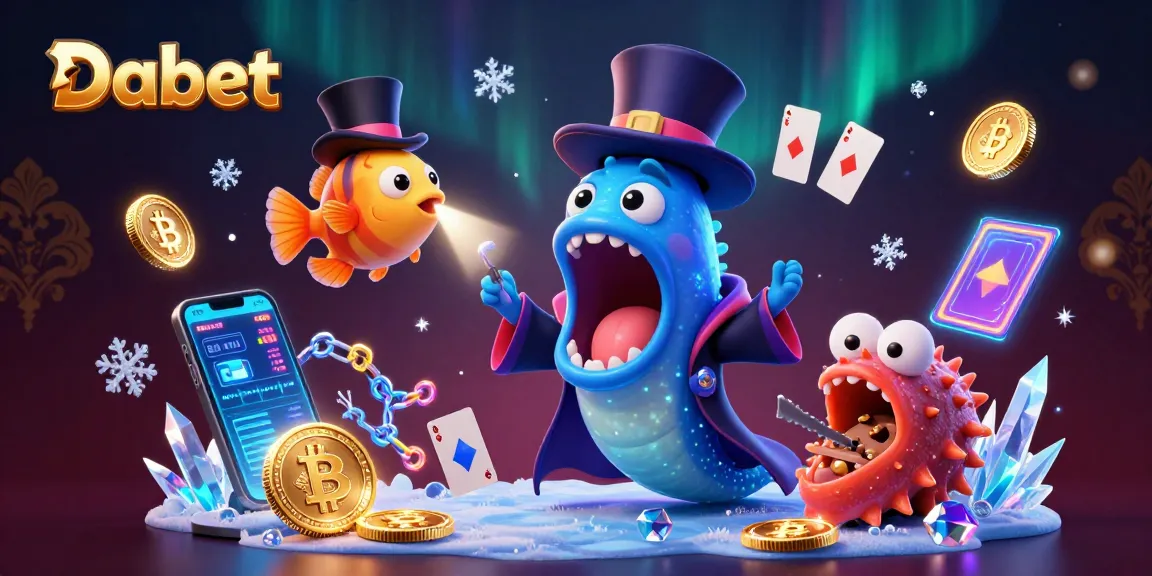 Dabet offers exciting live casino magic with a deep-sea theme, showcasing glittering cryptocurrencies and card tricks.