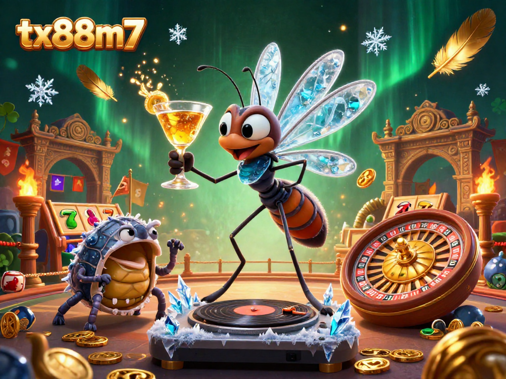 Engage in jackpot excitement with tx88m7’s vibrant casino scene of animated characters.