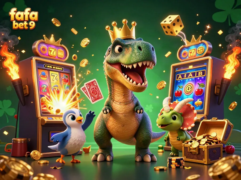 Experience thrilling gaming moments at fafa bet 9 with cartoon characters engaging in exciting casino activities.