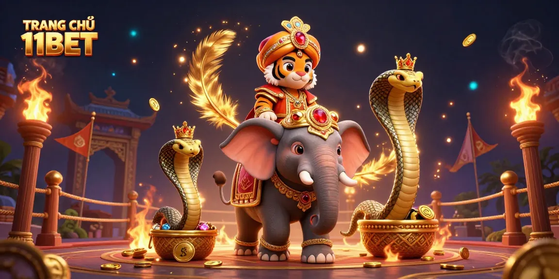 Experience online gaming thrills at TRANG CHỦ 11BET with captivating casino art featuring majestic characters.