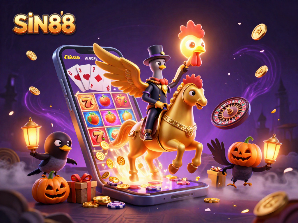 SIN88 showcases lively golden rooster casino adventures with vibrant slot gaming elements.