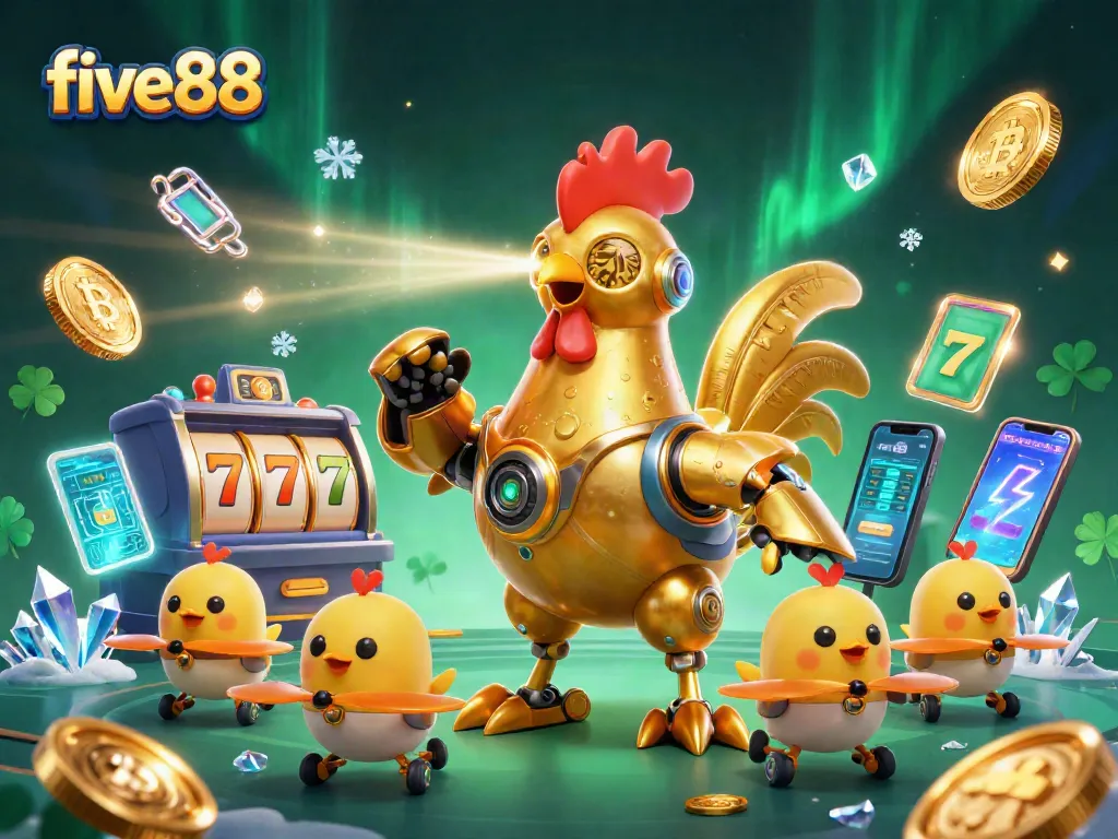 five88 captures big wins with a vibrant and futuristic casino-themed illustration