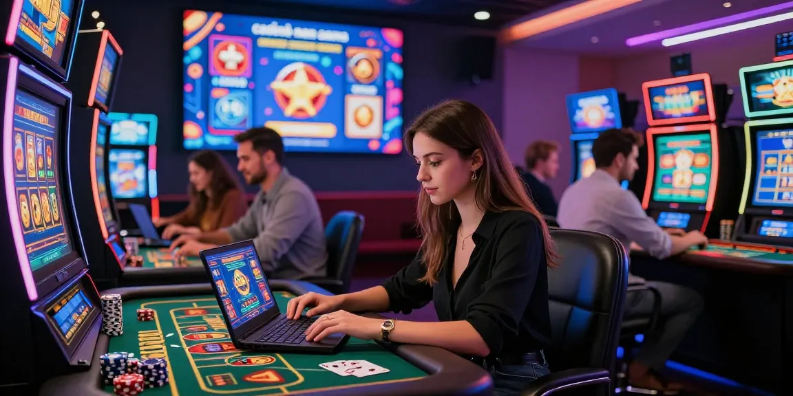 Giocatori diversi che si divertono con i giochi dei casinò non aams in un ambiente di gioco online moderno e vivace, caratterizzato da grafiche coinvolgenti e bonus.