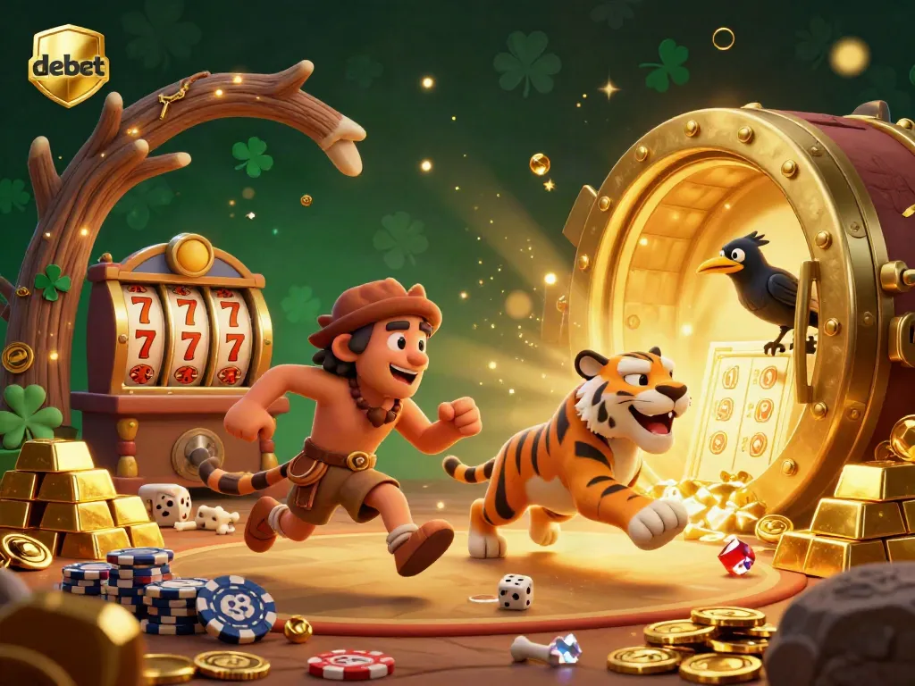 Engage with debet's prehistoric casino experience filled with stone poker chips and jackpot excitement.
