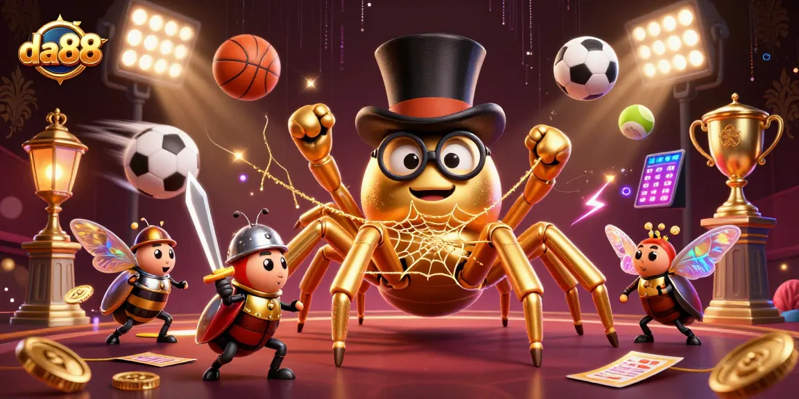 Experience thrilling gaming at da88 with dynamic sports moments captured in a vibrant 3D illustration.
