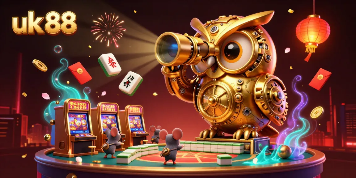 Win big with UK 88's exciting casino features in a vibrant 3D illustration.