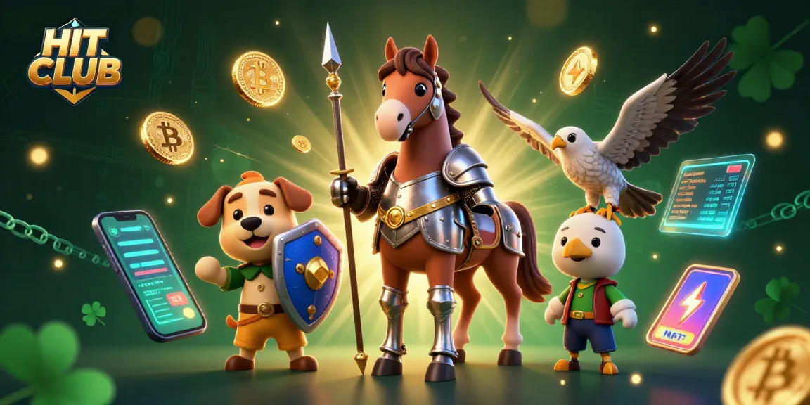 Win big with HIT CLUB's vibrant gaming world full of excitement and cryptocurrency elements
