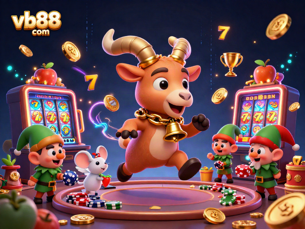 Engage in exciting gameplay at vb88 com with Krampus and festive characters at a vibrant casino.