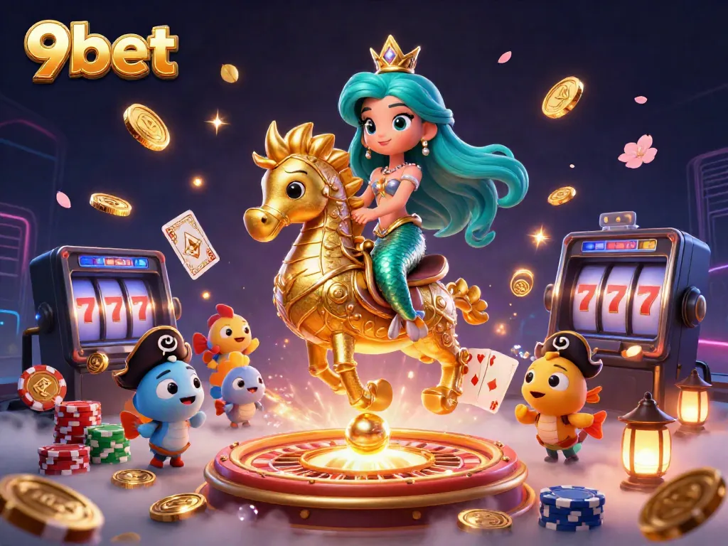 Experience thrilling gameplay at 9bet with vibrant casino characters and dazzling game elements.