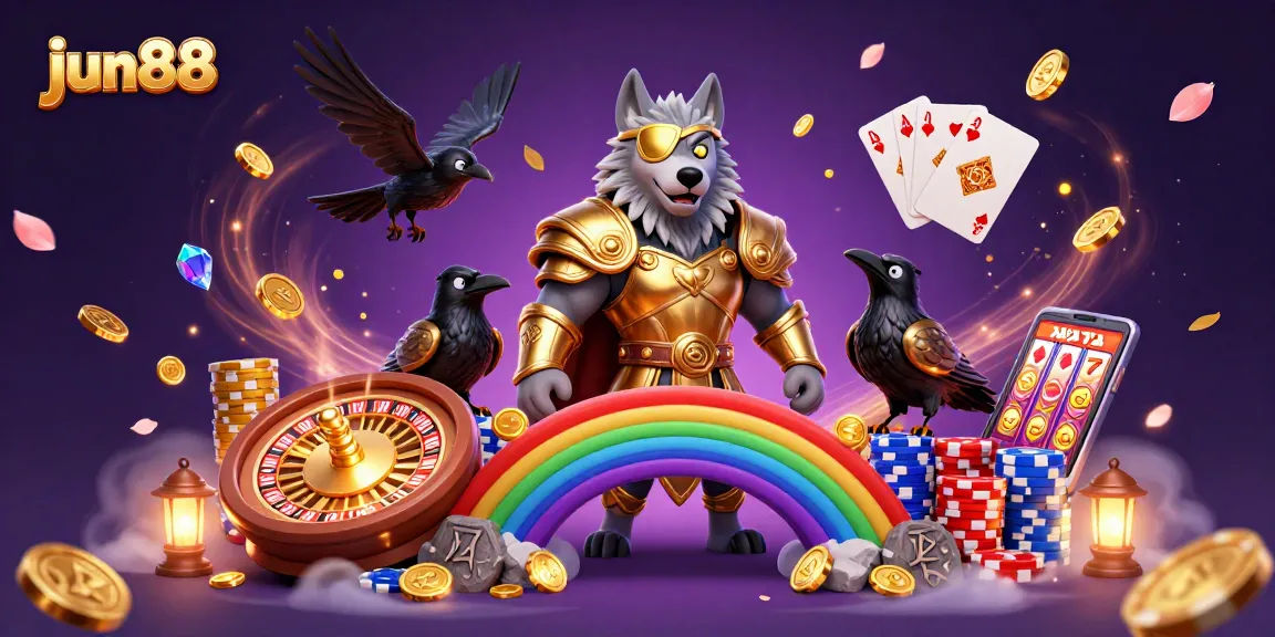 Experience thrilling gameplay at jun88 with Norse-inspired characters amidst a vibrant casino scene.