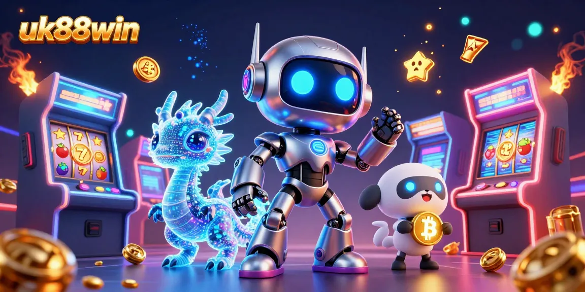 Experience the thrill at uk88win with a vibrant 3D casino scene featuring lively characters and game elements.