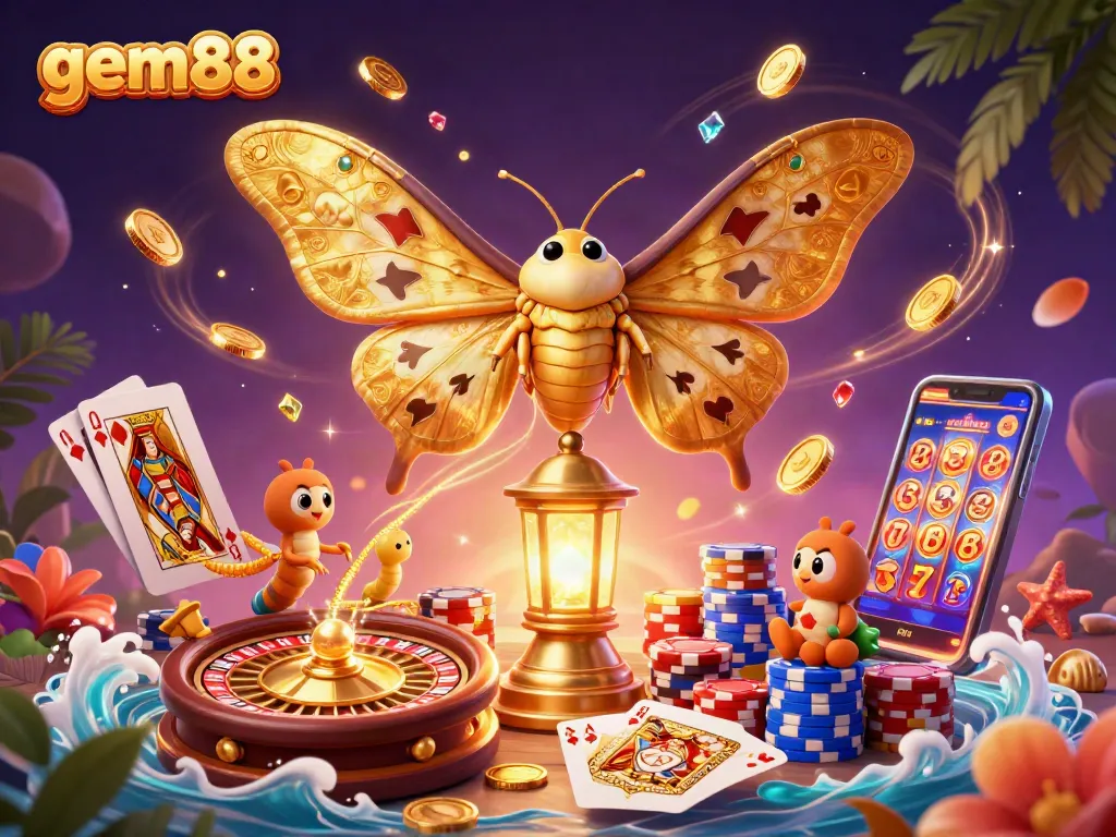 Experience thrilling gameplay at gem88 with vibrant casino elements and engaging characters.