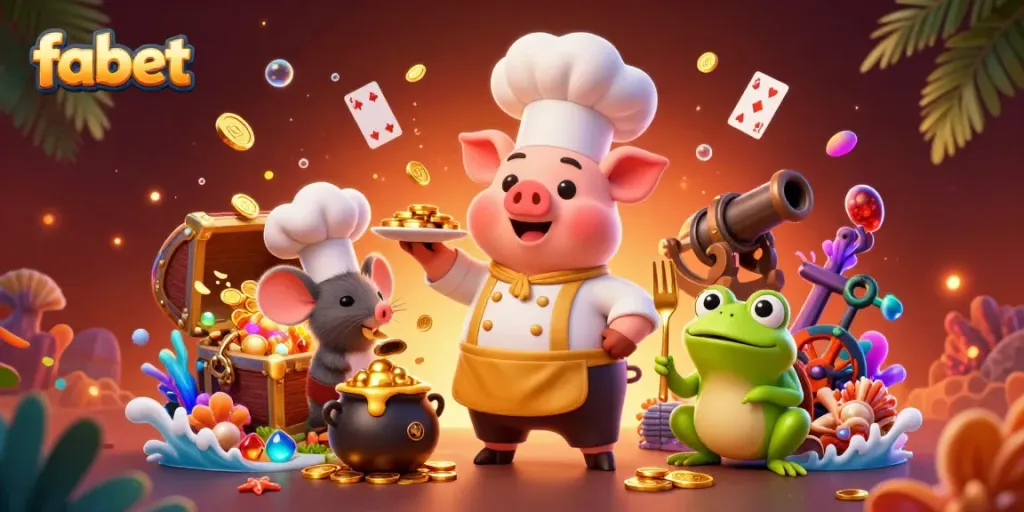 Win big at fabet while enjoying a lively casino atmosphere filled with vibrant characters and treasure.
